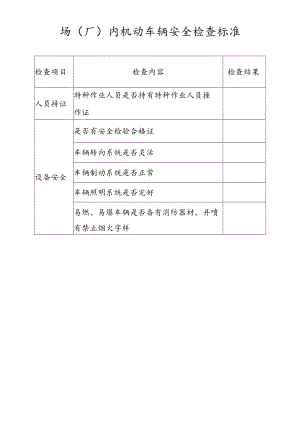 场（厂）内机动车辆安全检查标准.docx