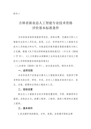 吉林省人工智能专业技术资格评价基本标准条件.docx