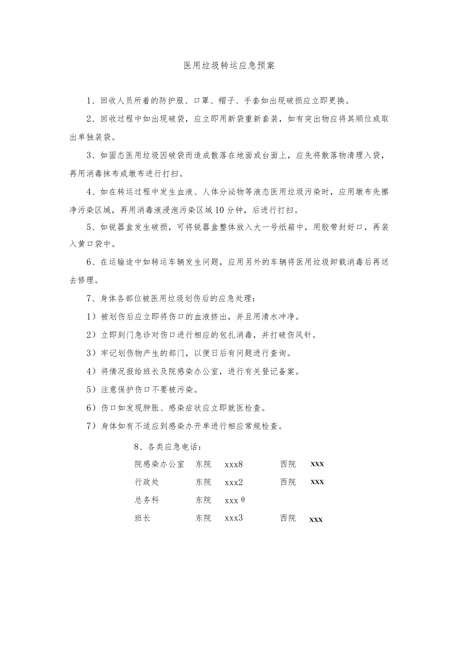 医用垃圾转运应急预案.docx_第1页