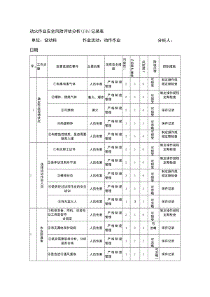 动火作业安全风险评估分析（JHA）记录表.docx