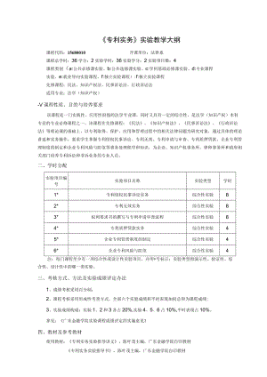 广东金融学院《专利实务》实验教学大纲.docx