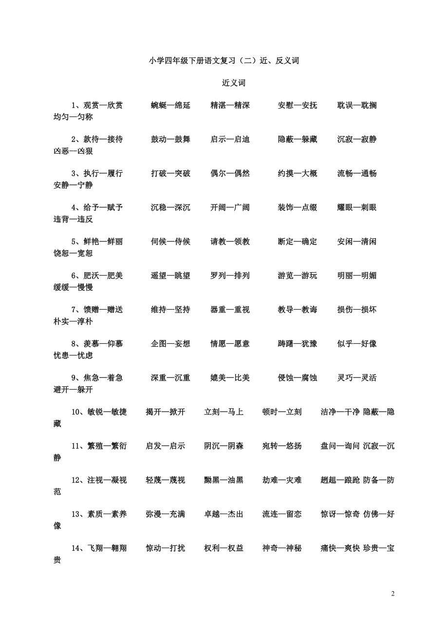 小学四年级下册人教版语文总复习归类(共十项).doc_第2页