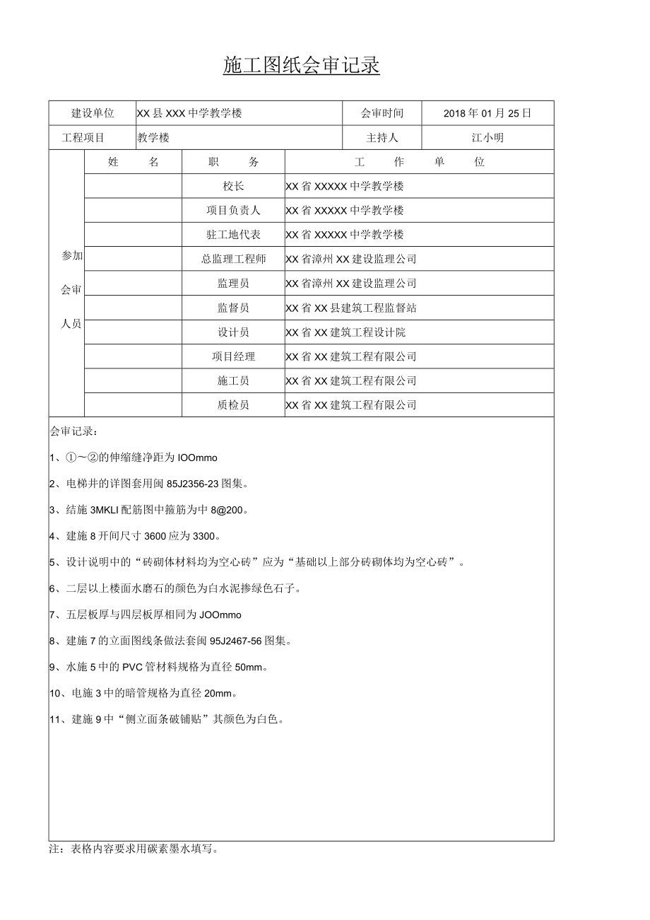 施工图纸会审记录.docx_第1页