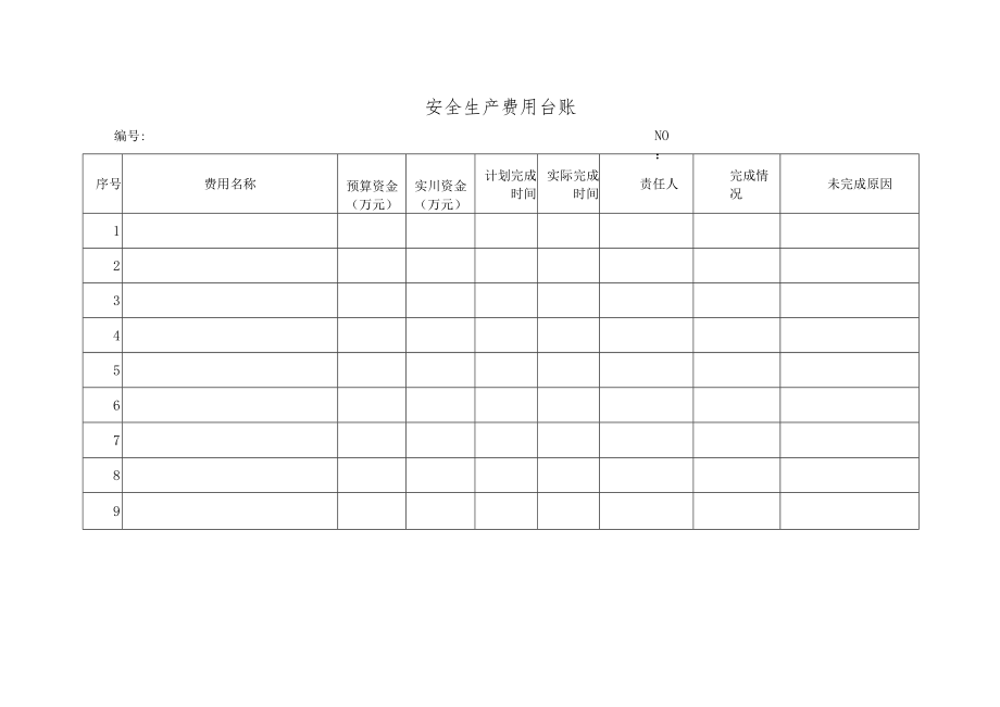 安全生产费用台账.docx_第1页