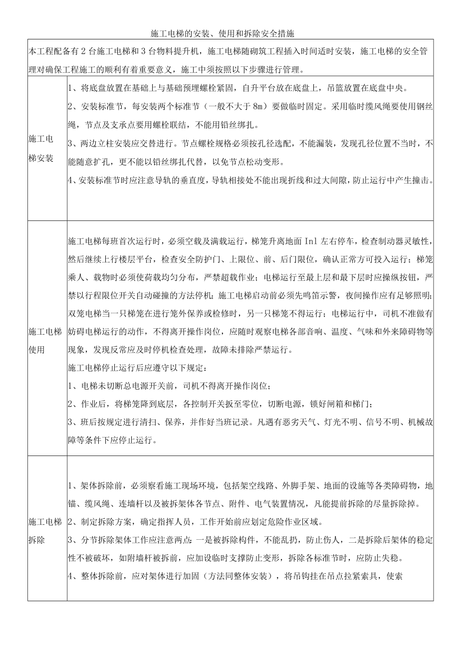 施工电梯的安装、使用和拆除安全措施.docx_第1页