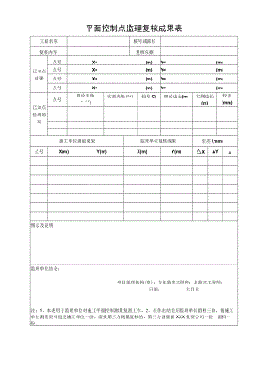 平面控制点监理复核成果表.docx