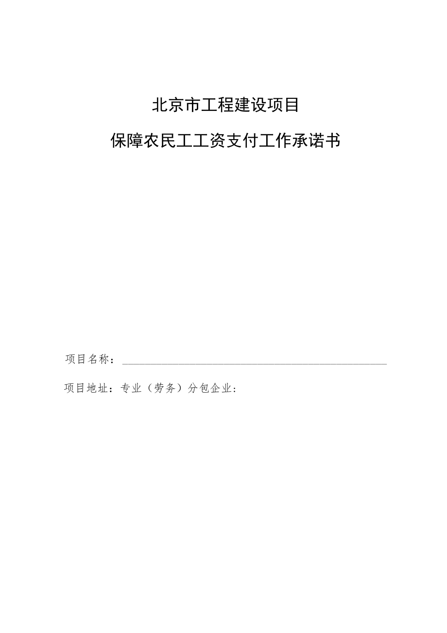 工资支付工作承诺书.docx_第1页