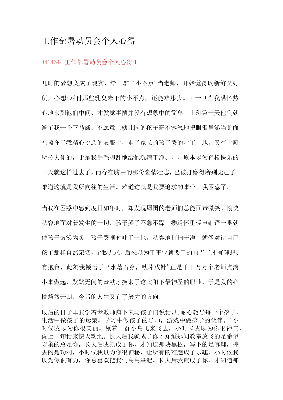 工作部署动员会个人心得.docx_第1页