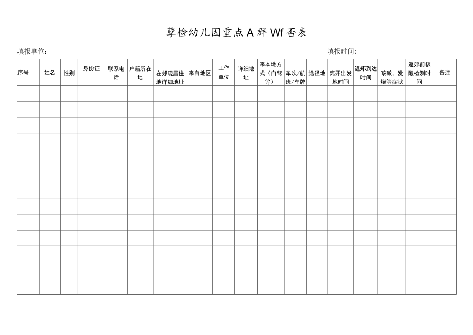 学校幼儿园重点人群排查表.docx_第1页