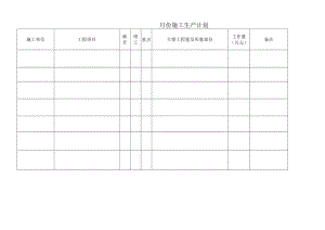 月份施工生产计划.docx