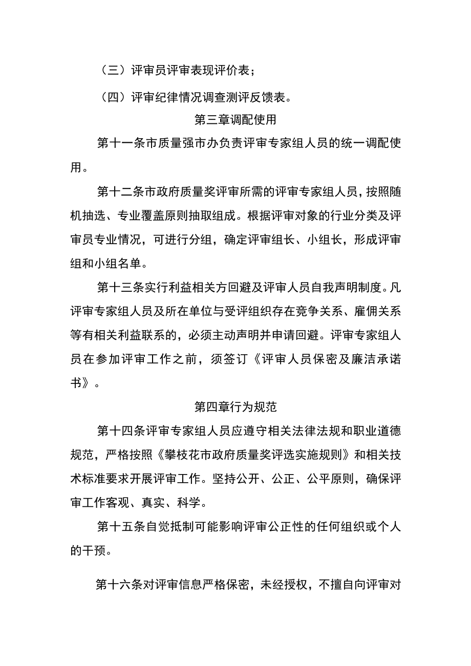 攀枝花市政府质量奖评审人员管理规定.docx_第3页