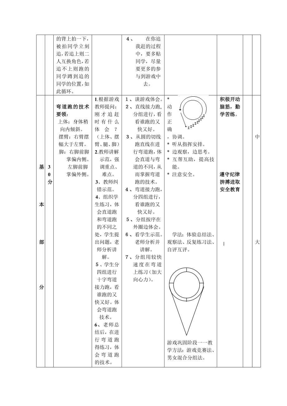 弯道跑教学授课教案1.doc_第2页