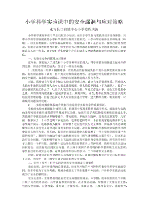 小学科学实验课中的安全漏洞与应对策略.docx