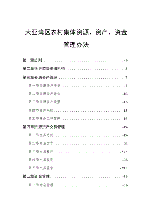 大亚湾区农村集体资源、资产、资金管理办法（公开征求意见稿）.docx