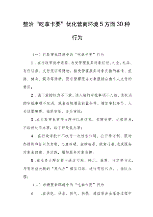 整治“吃拿卡要”优化营商环境5方面30种行为.docx