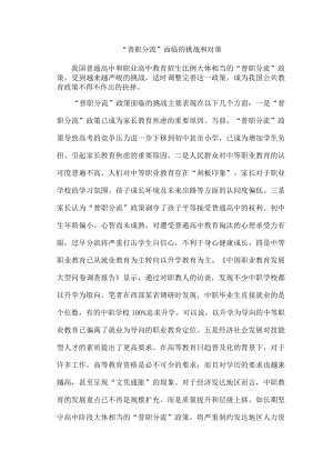 普职分流面临的挑战和对策.docx