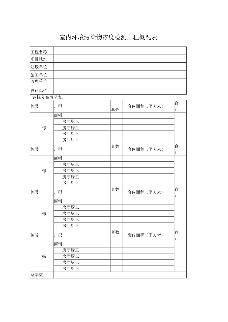 室内环境污染物浓度检测工程概况表.docx_第1页