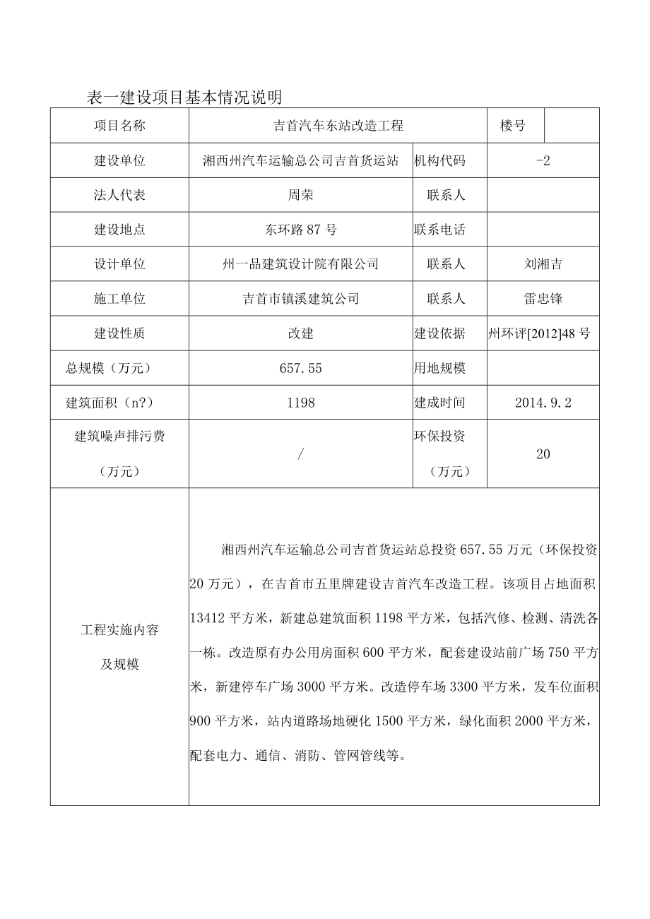 湘西自治州环境保护非生产性建设工程竣工验收表.docx_第2页