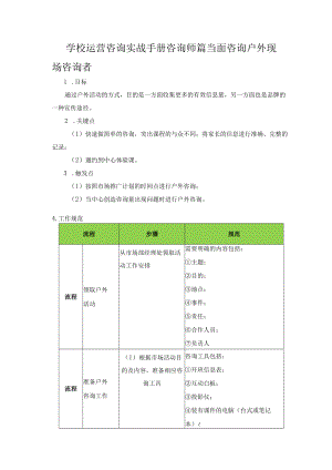 学校运营咨询实战手册咨询师篇当面咨询户外现场咨询者.docx