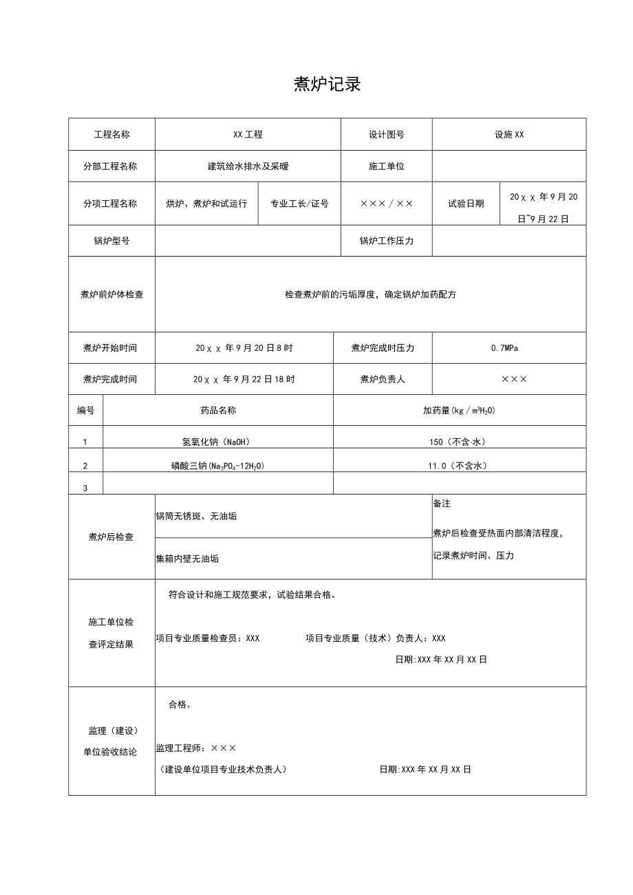 施工煮炉记录.docx_第1页