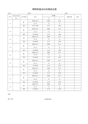 照明系统点对点测试记录.docx