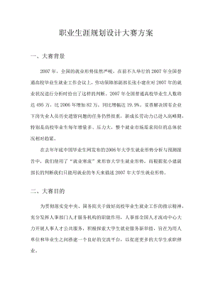 职业生涯规划设计大赛方案.docx