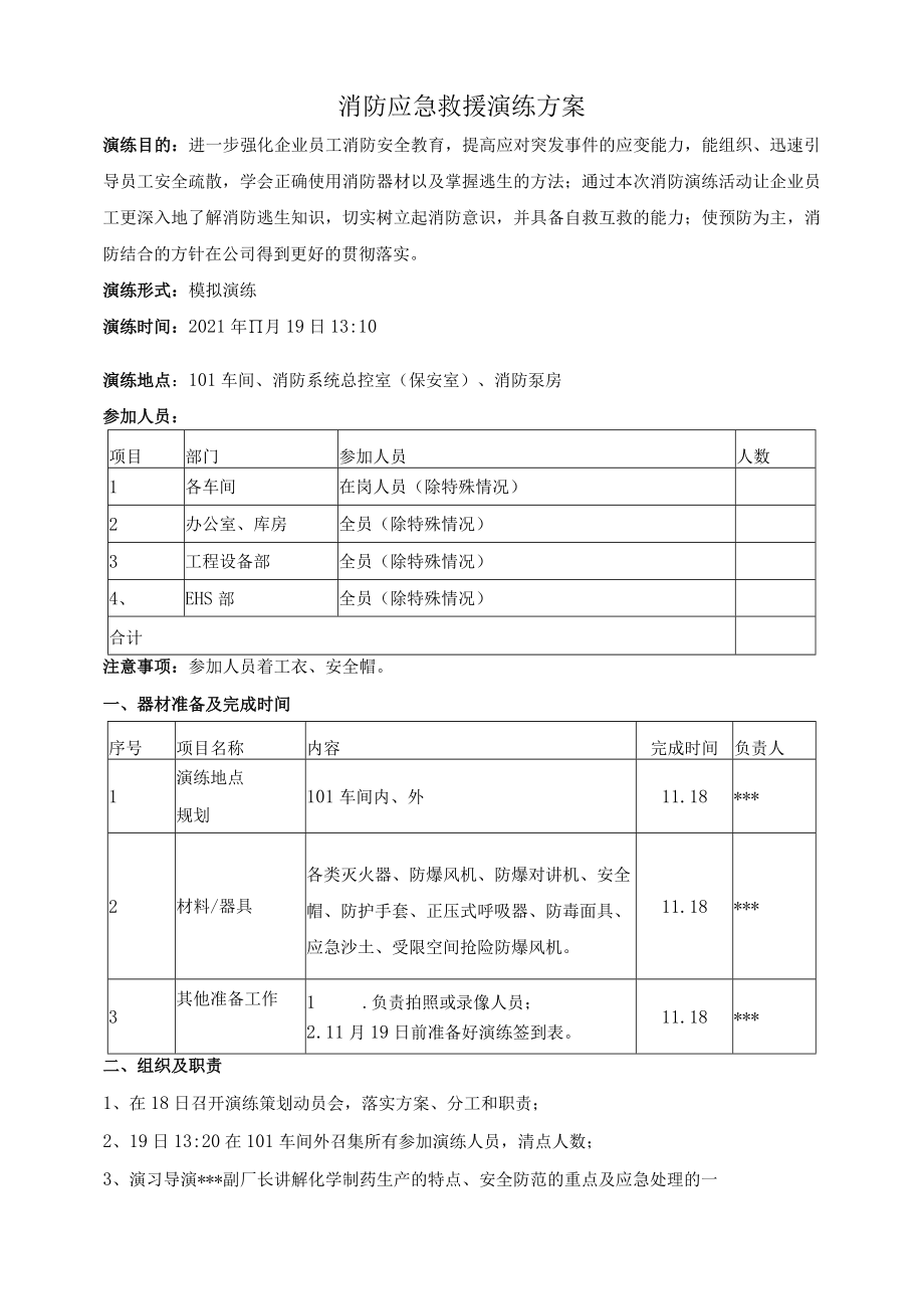 消防应急演练方案.docx_第1页