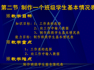 制作一个班级学生基本情况表 (2).ppt