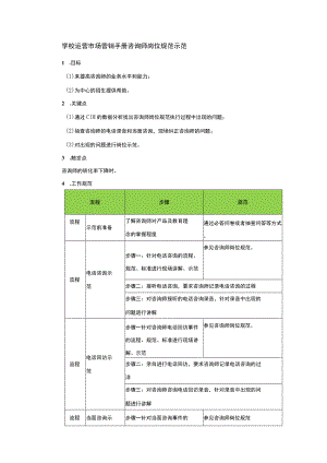 学校运营市场营销手册咨询师岗位规范示范.docx