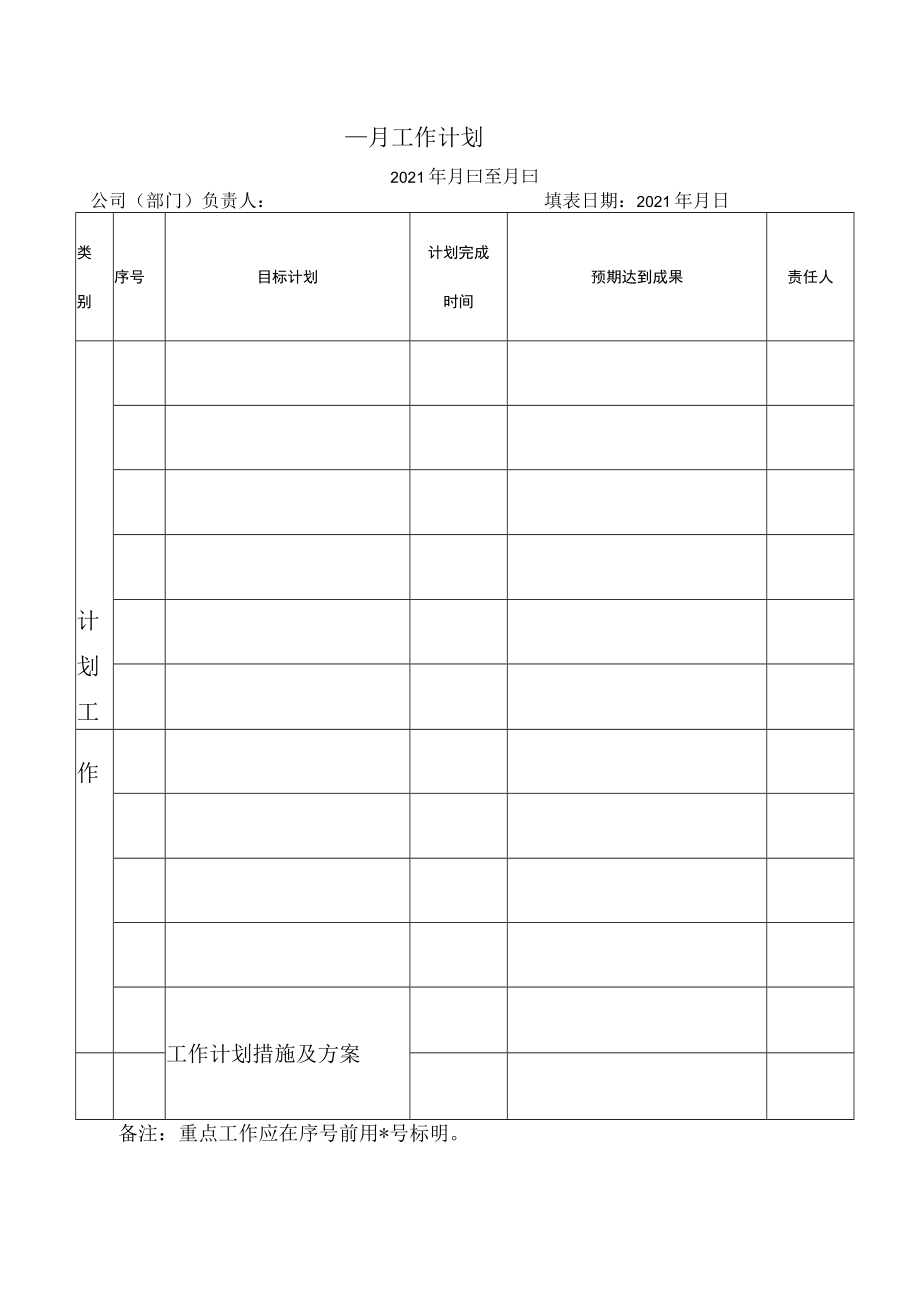 月工作计划表.docx_第1页