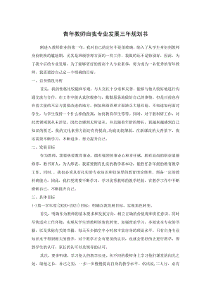 青年教师自我专业发展三年规划书.docx