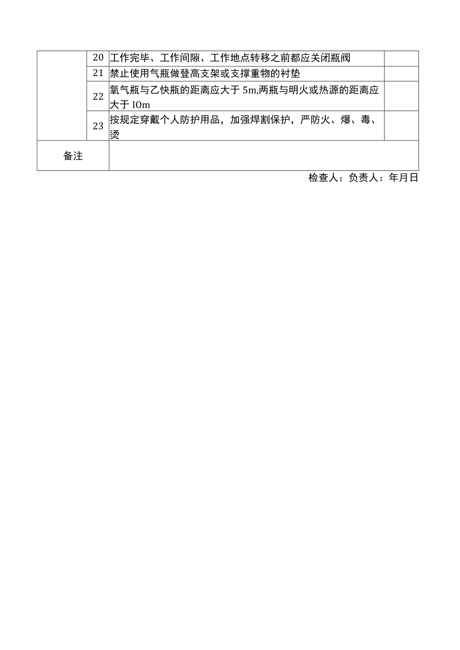 气焊作业安全检查表.docx_第2页