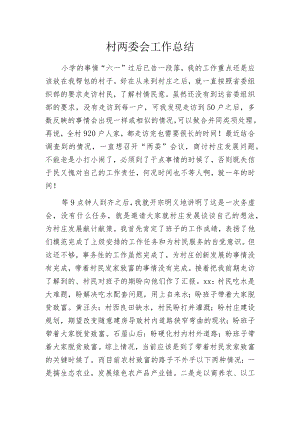 村两委会工作总结.docx