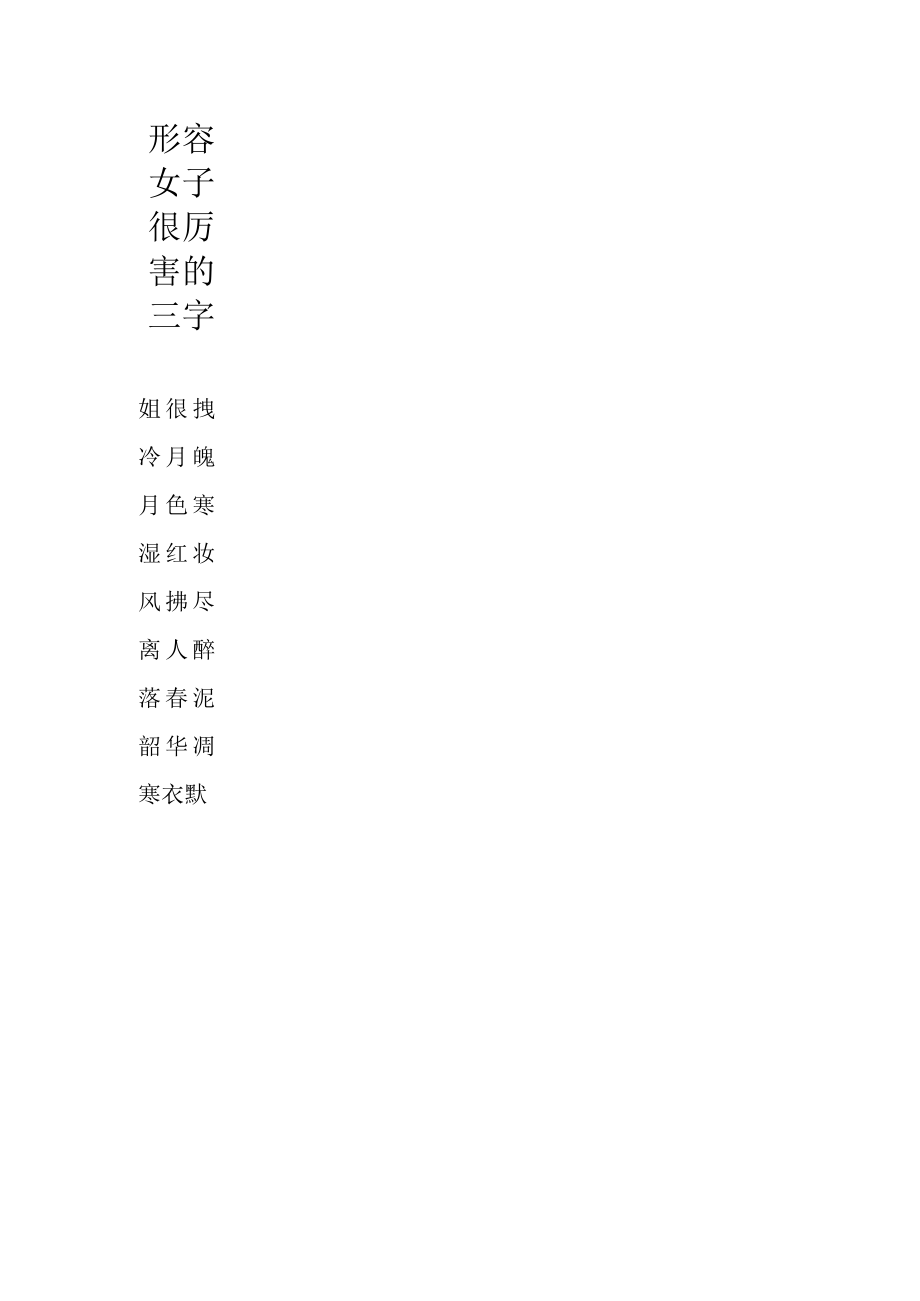 形容女子很厉害的三字.docx_第1页