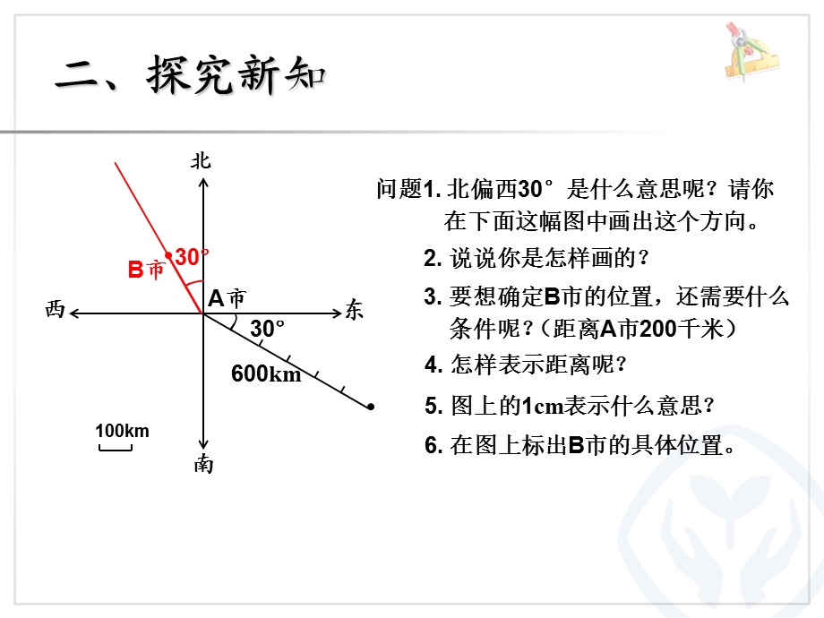 例2根据方向和距离在图上绘出物体的位置.ppt_第3页