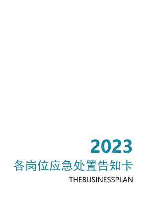 【处置卡汇编】各岗位风险识别及应急处置卡（全套27页）.docx