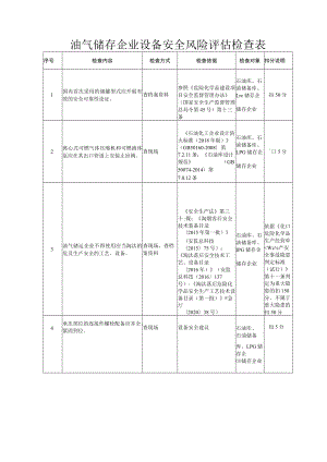 油气储存企业设备安全风险评估检查表.docx