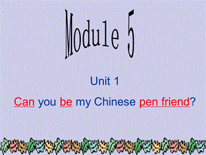 外研社六年级上册M5U1Canyoubemypenfriend.ppt