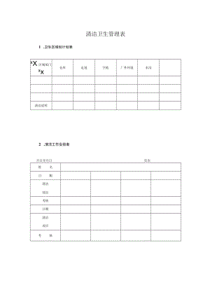 清洁卫生管理表4个.docx