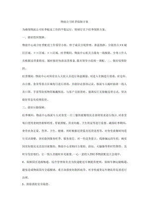 物流公司旺季保障方案.docx