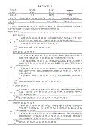 3集团财务总监岗位说明书.docx