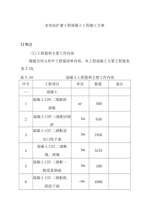 水电站扩建工程混凝土工程施工方案.docx