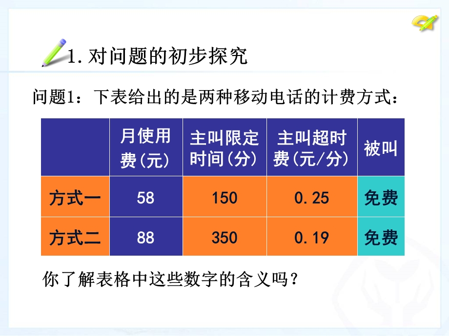 最新34_实际问题与一元一次方程(4)探究3：电话计费问题(1).ppt_第3页