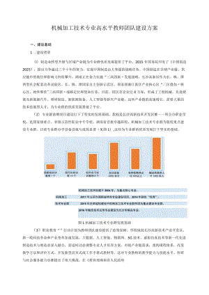 机械加工技术专业高水平教师团队建设方案.docx