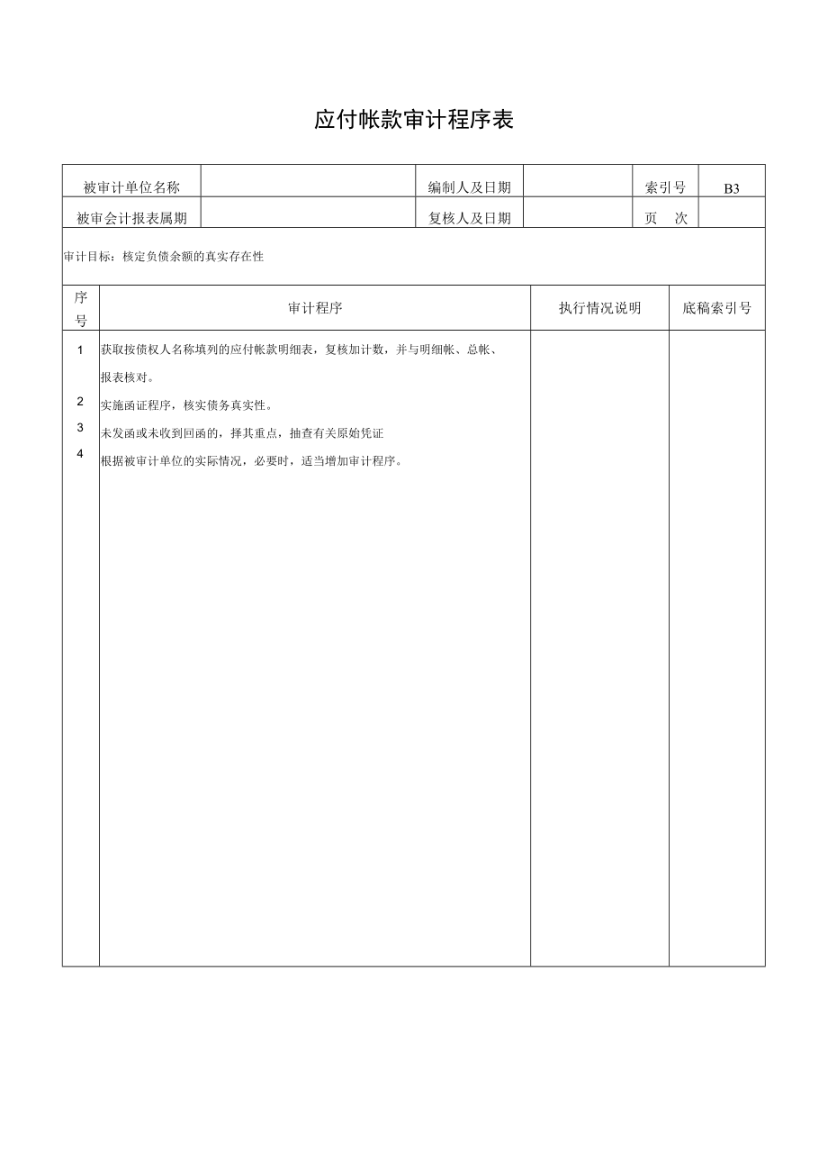 应付帐款审计程序表.docx_第1页