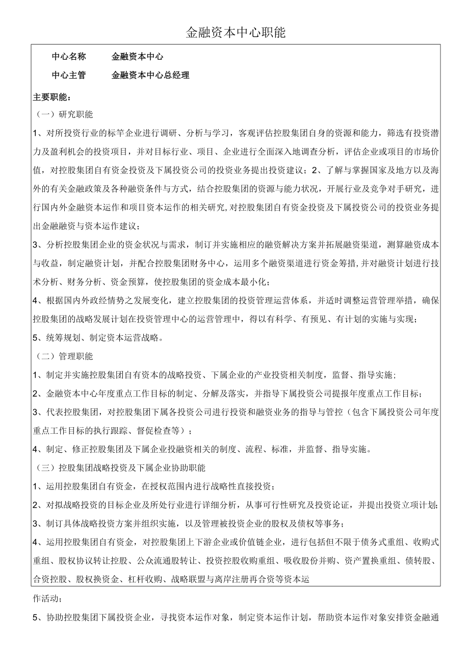 0金融资本中心职能.docx_第1页