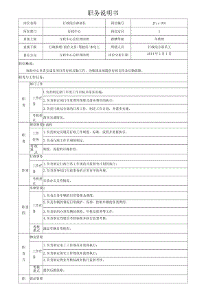 1行政综合部部长岗位说明书.docx