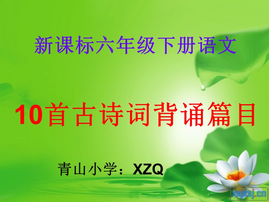 新课标六年级(下)古诗词背诵.ppt_第1页