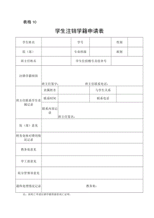 表格10学生注销学籍申请表.docx