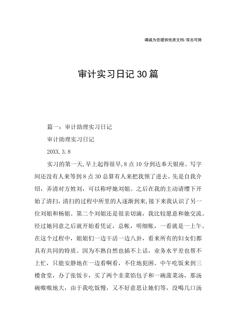 审计实习日记30篇.docx_第1页